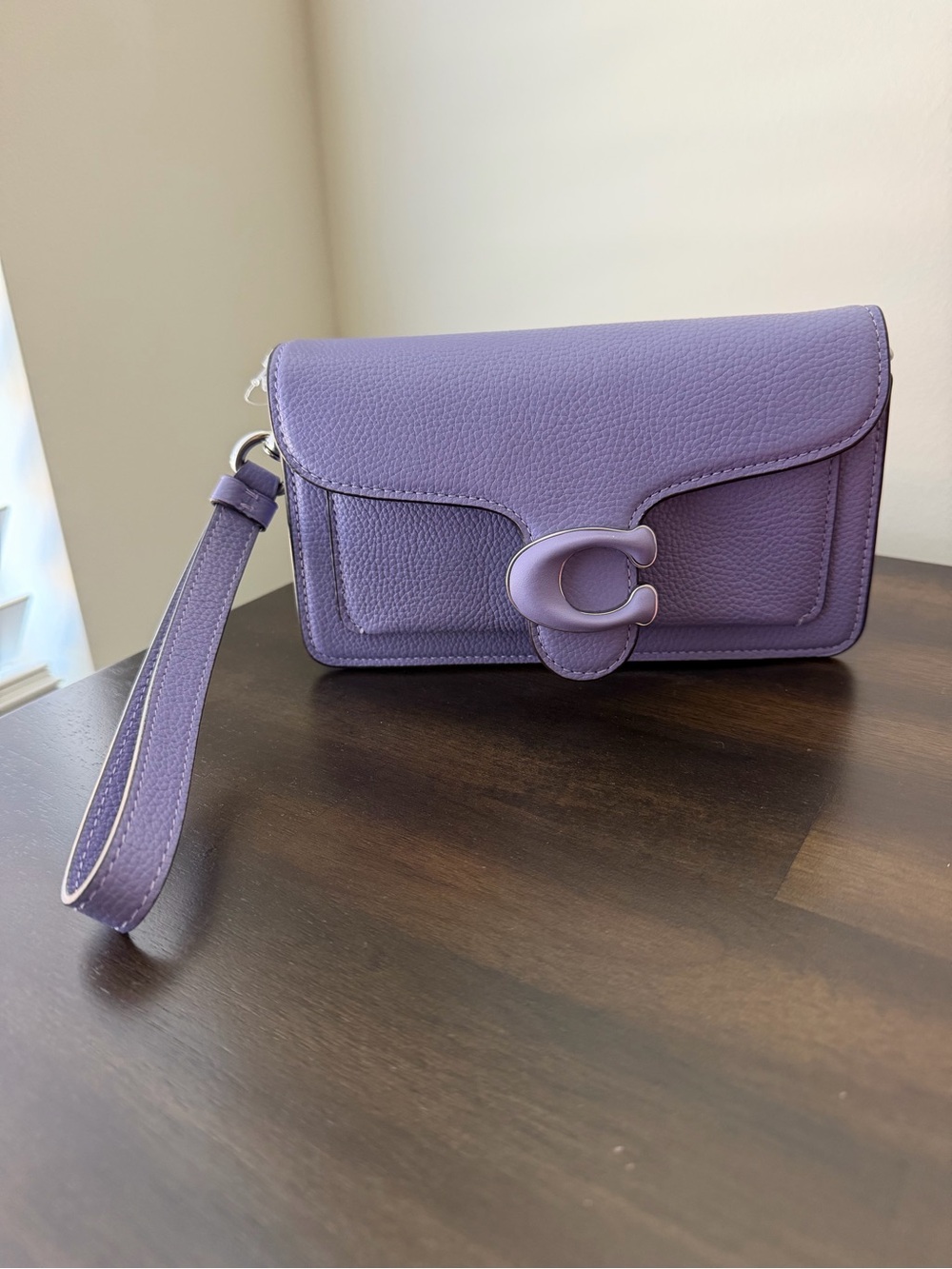 Coach Tabby Pebble Leather Wristlet